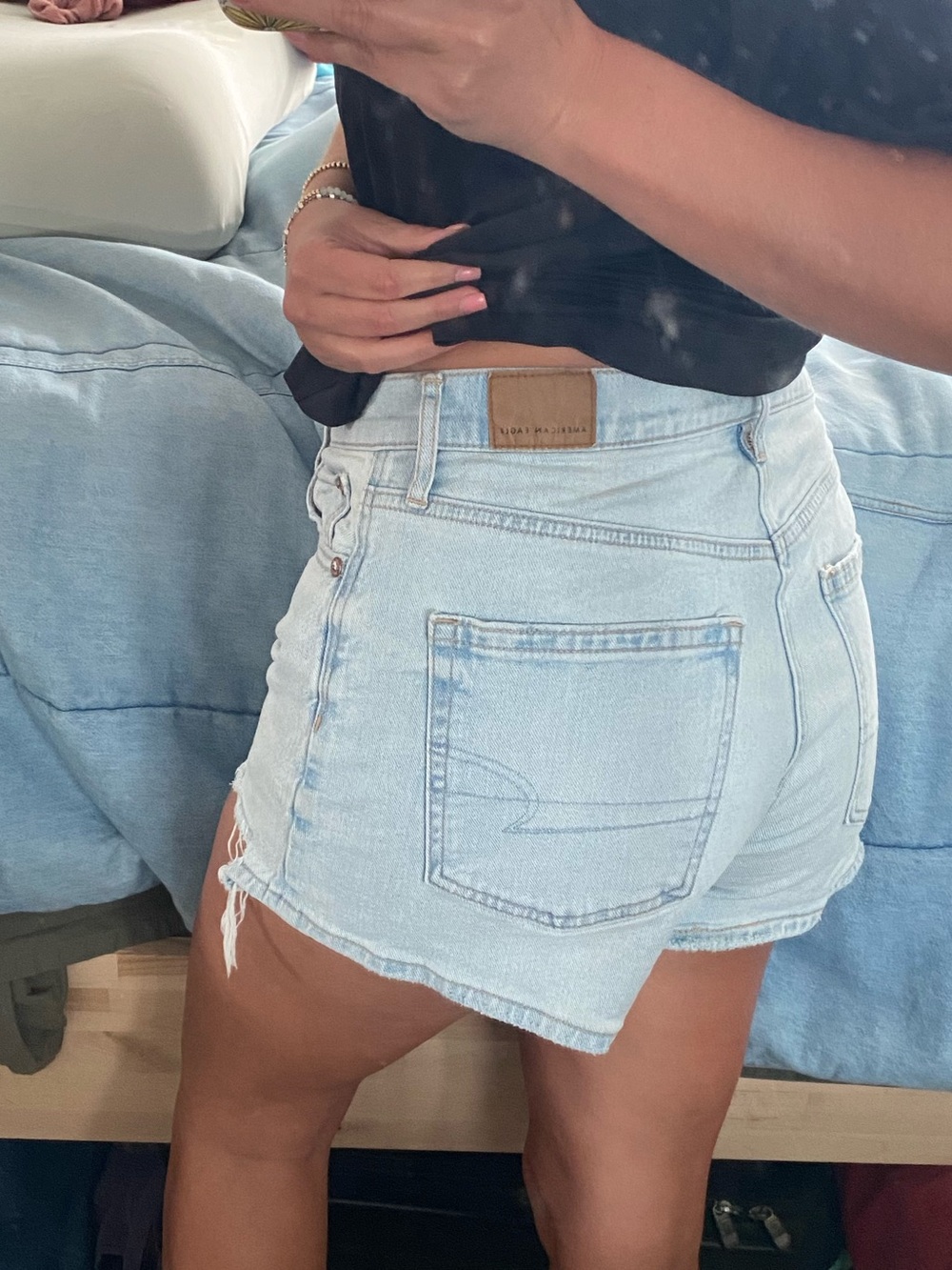 American Eagle Outfitters Light Wash Denim Jean Shorts